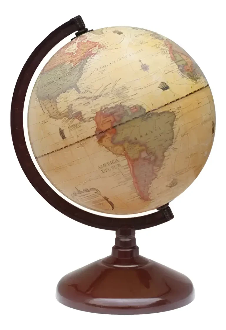 Globo Terraqueo 10 cm sepia – base plastico